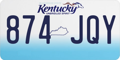KY license plate 874JQY
