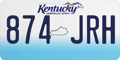 KY license plate 874JRH