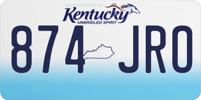 KY license plate 874JRO