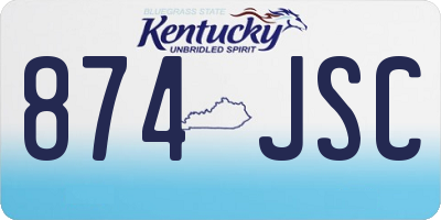 KY license plate 874JSC