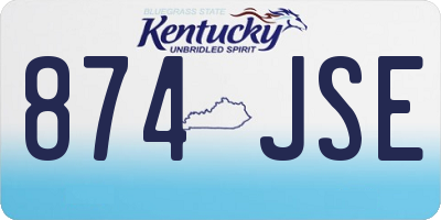 KY license plate 874JSE