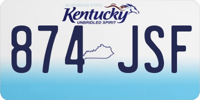 KY license plate 874JSF