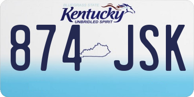 KY license plate 874JSK