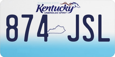 KY license plate 874JSL