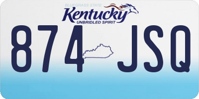 KY license plate 874JSQ