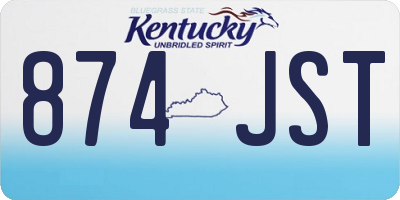 KY license plate 874JST