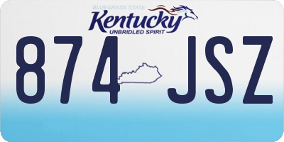 KY license plate 874JSZ