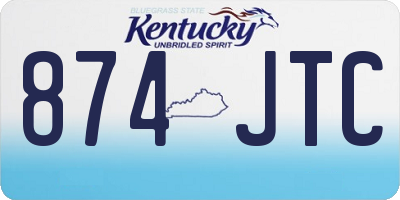 KY license plate 874JTC