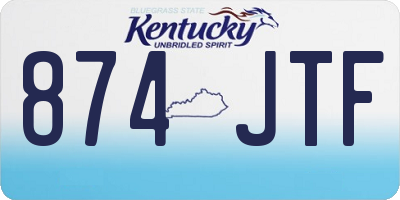 KY license plate 874JTF