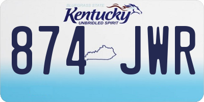 KY license plate 874JWR