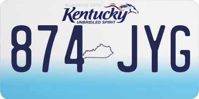 KY license plate 874JYG