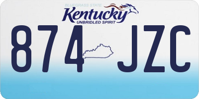 KY license plate 874JZC