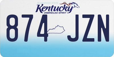 KY license plate 874JZN