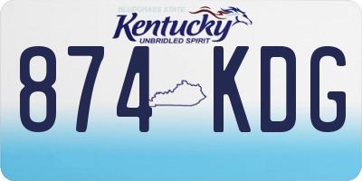 KY license plate 874KDG