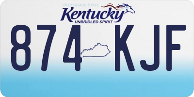 KY license plate 874KJF
