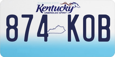 KY license plate 874KOB