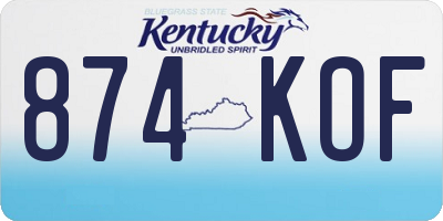 KY license plate 874KOF