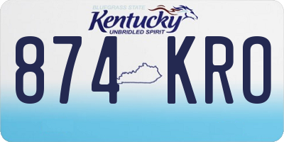 KY license plate 874KRO