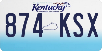 KY license plate 874KSX