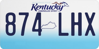 KY license plate 874LHX
