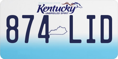 KY license plate 874LID