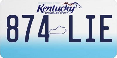 KY license plate 874LIE