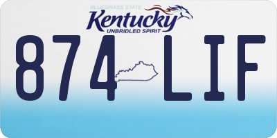 KY license plate 874LIF