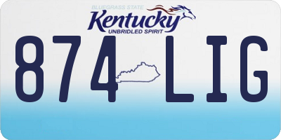 KY license plate 874LIG