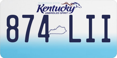 KY license plate 874LII