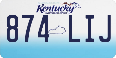 KY license plate 874LIJ