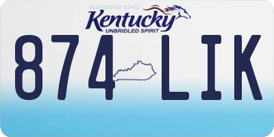 KY license plate 874LIK