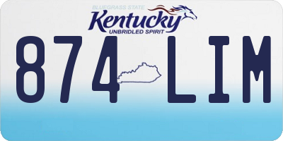 KY license plate 874LIM
