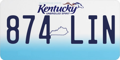 KY license plate 874LIN