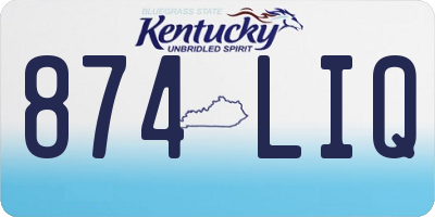 KY license plate 874LIQ