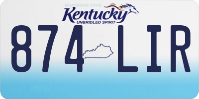 KY license plate 874LIR
