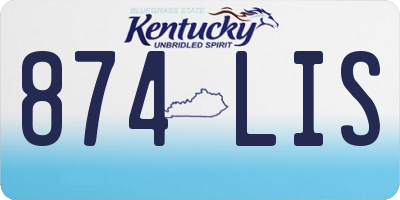 KY license plate 874LIS