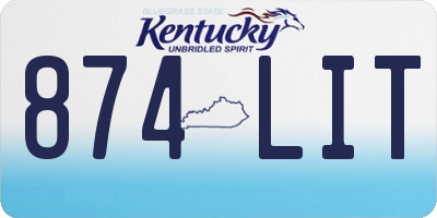 KY license plate 874LIT