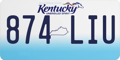 KY license plate 874LIU