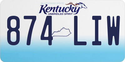 KY license plate 874LIW