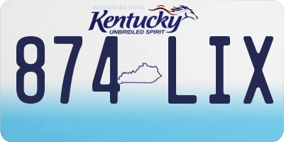KY license plate 874LIX