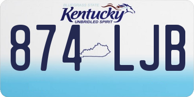 KY license plate 874LJB