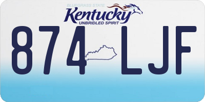 KY license plate 874LJF