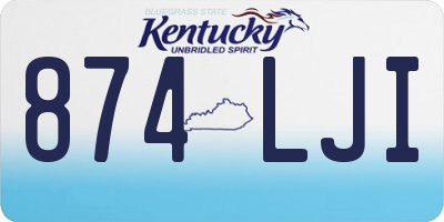 KY license plate 874LJI