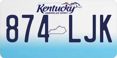 KY license plate 874LJK