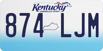 KY license plate 874LJM