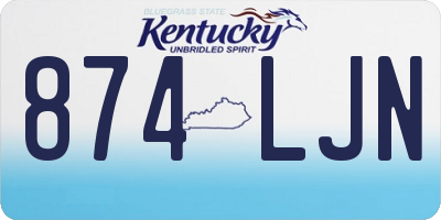 KY license plate 874LJN