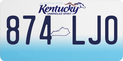 KY license plate 874LJO