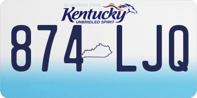 KY license plate 874LJQ