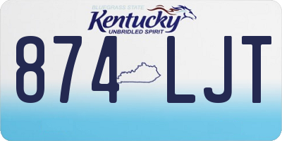 KY license plate 874LJT