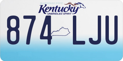 KY license plate 874LJU